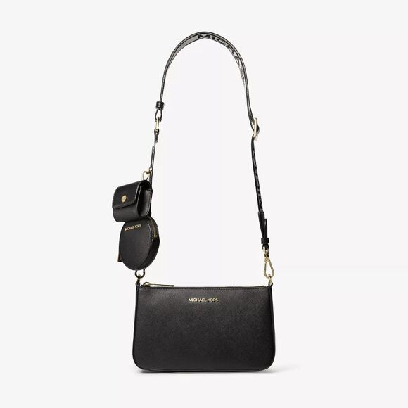 Michael Kors Jet Set Saffiano Leather Tech Crossbody Bag Black OS $448 - Picture 2 of 9
